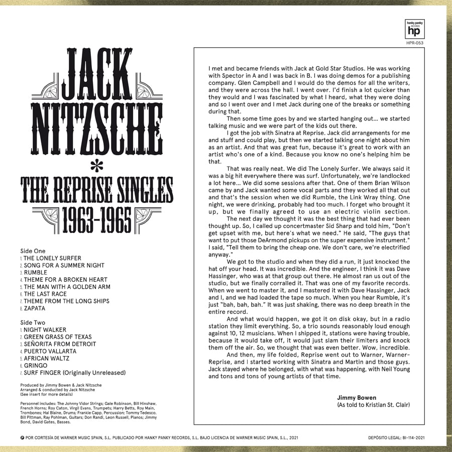 Jack Nitzsche - The Reprise Singles 1963-1965 (LP) | Hanky Panky